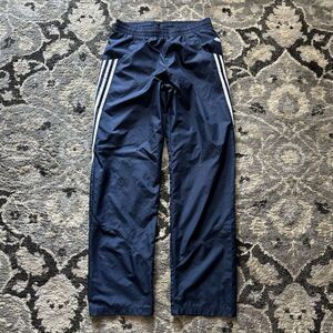 Baggy wide leg navy striped adidas track pants mens size small